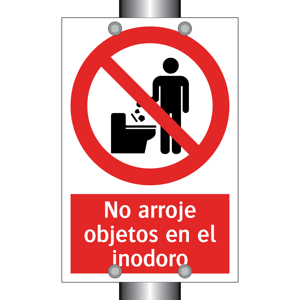 No arroje objetos en el inodoro