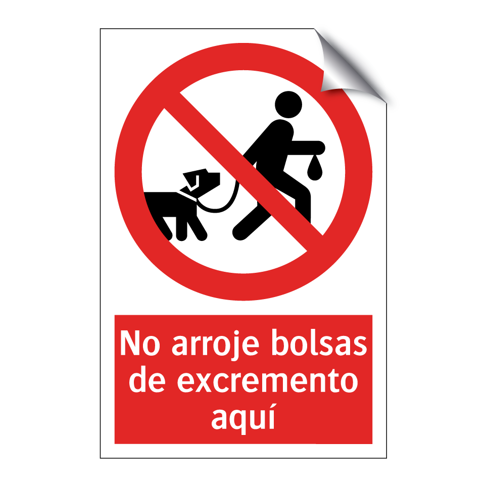 No arroje bolsas de excremento aquí