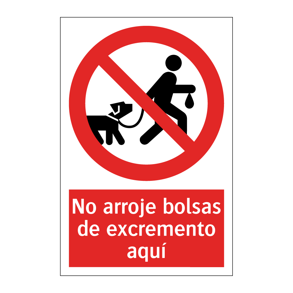 No arroje bolsas de excremento aquí