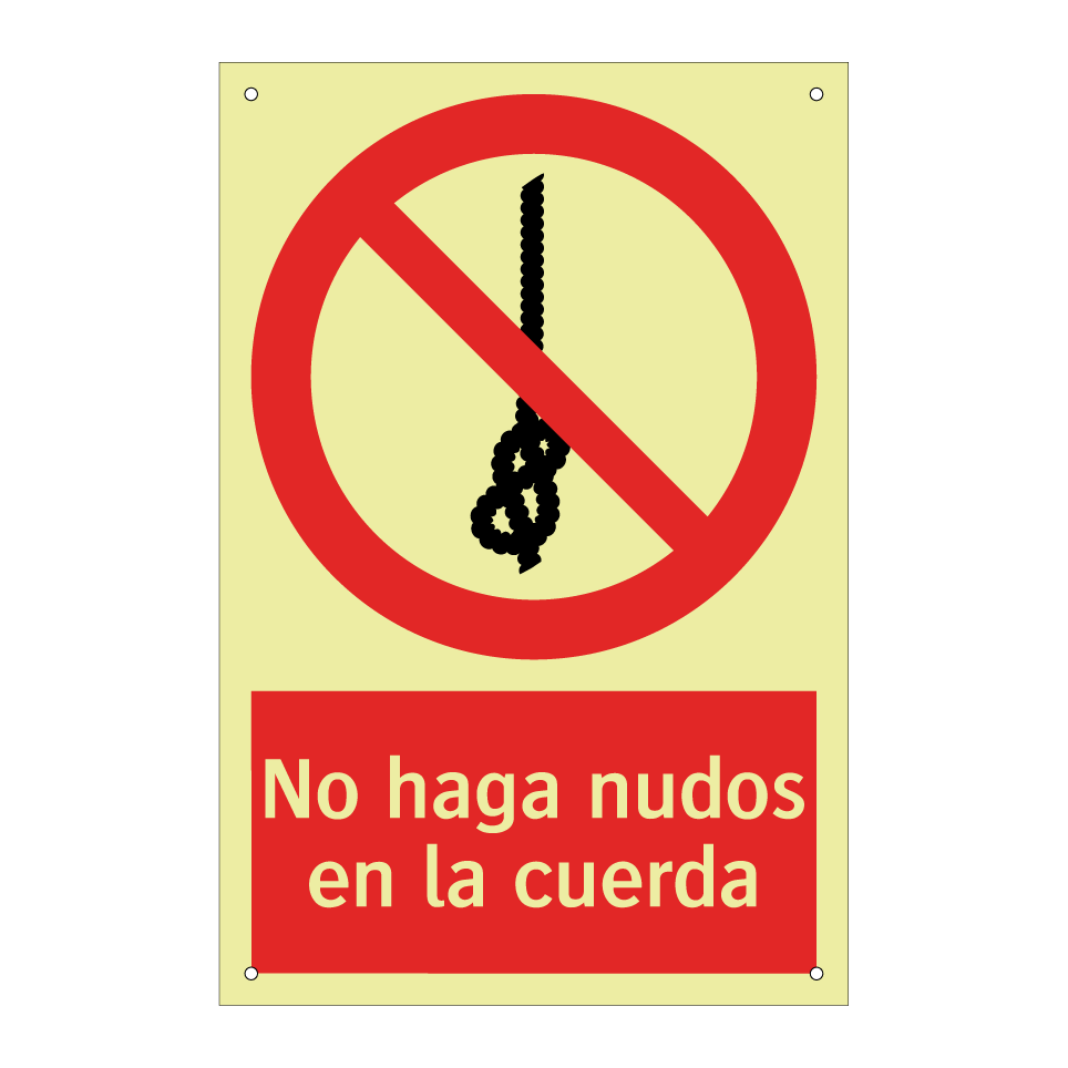 No haga nudos en la cuerda