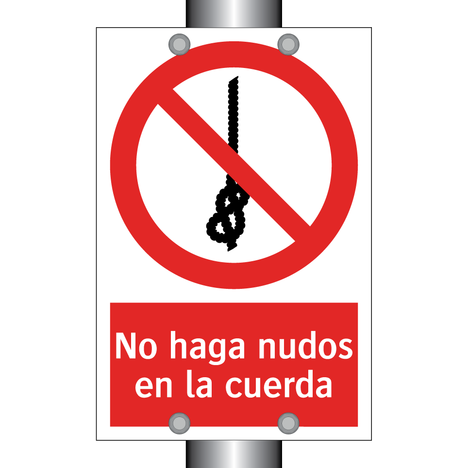 No haga nudos en la cuerda