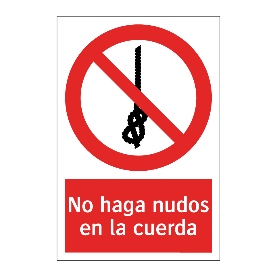 No haga nudos en la cuerda