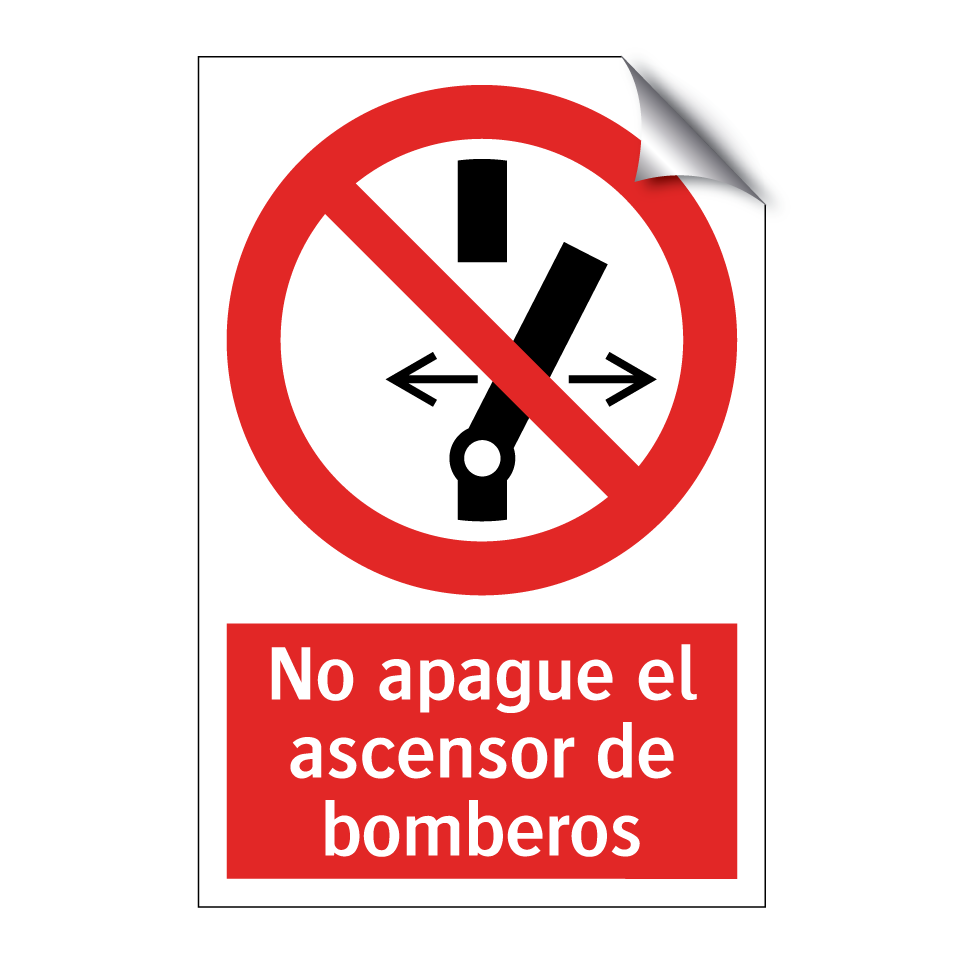 No apague el ascensor de bomberos