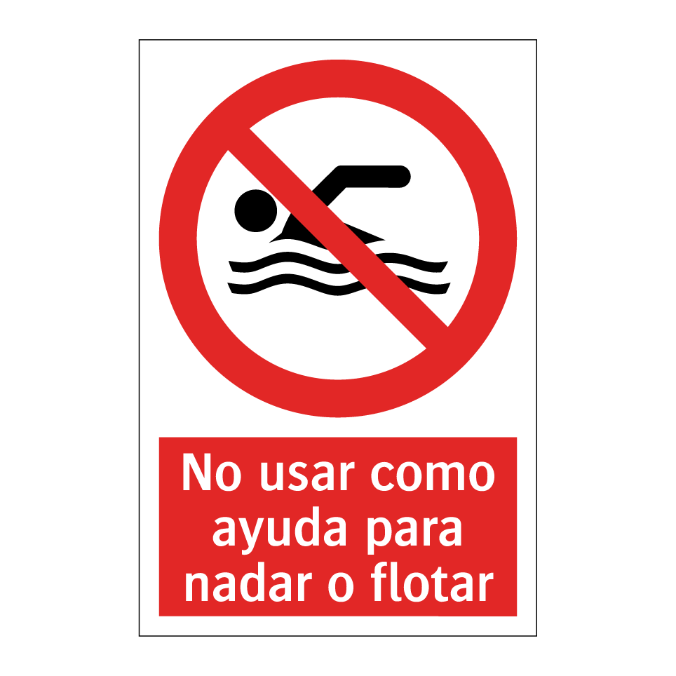 No usar como ayuda para nadar o flotar