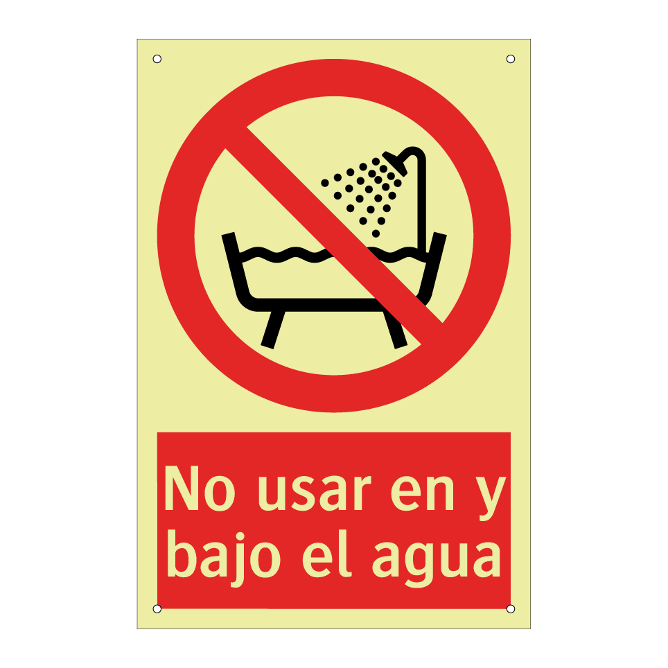 No usar en y bajo el agua