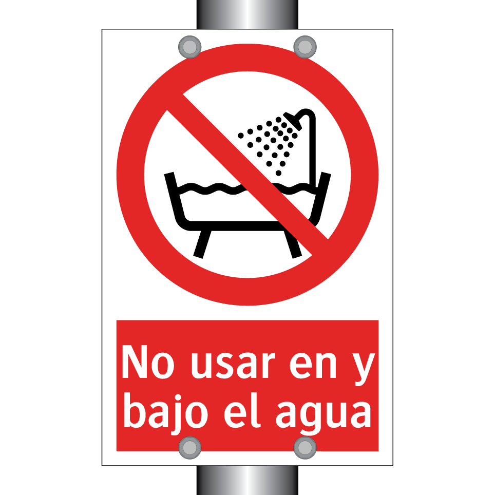 No usar en y bajo el agua
