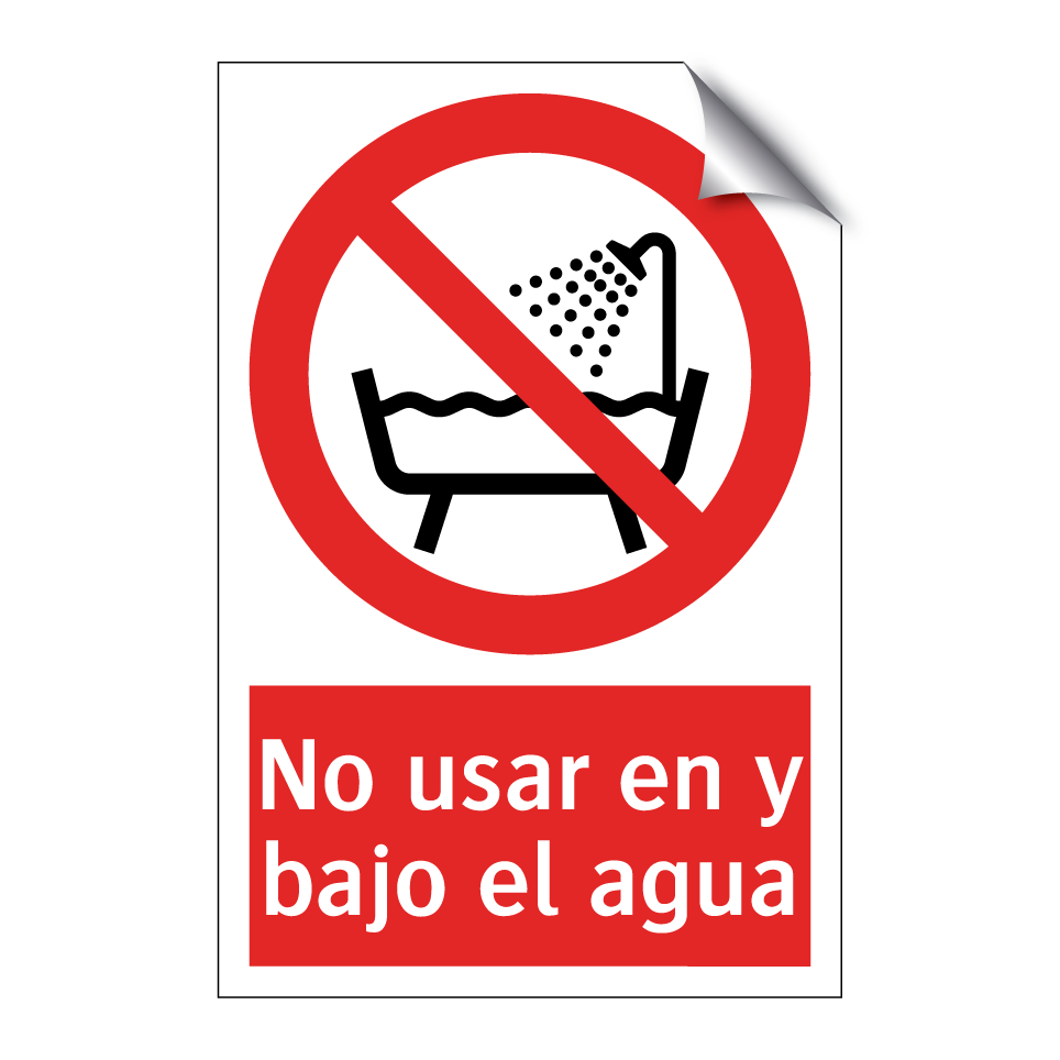 No usar en y bajo el agua