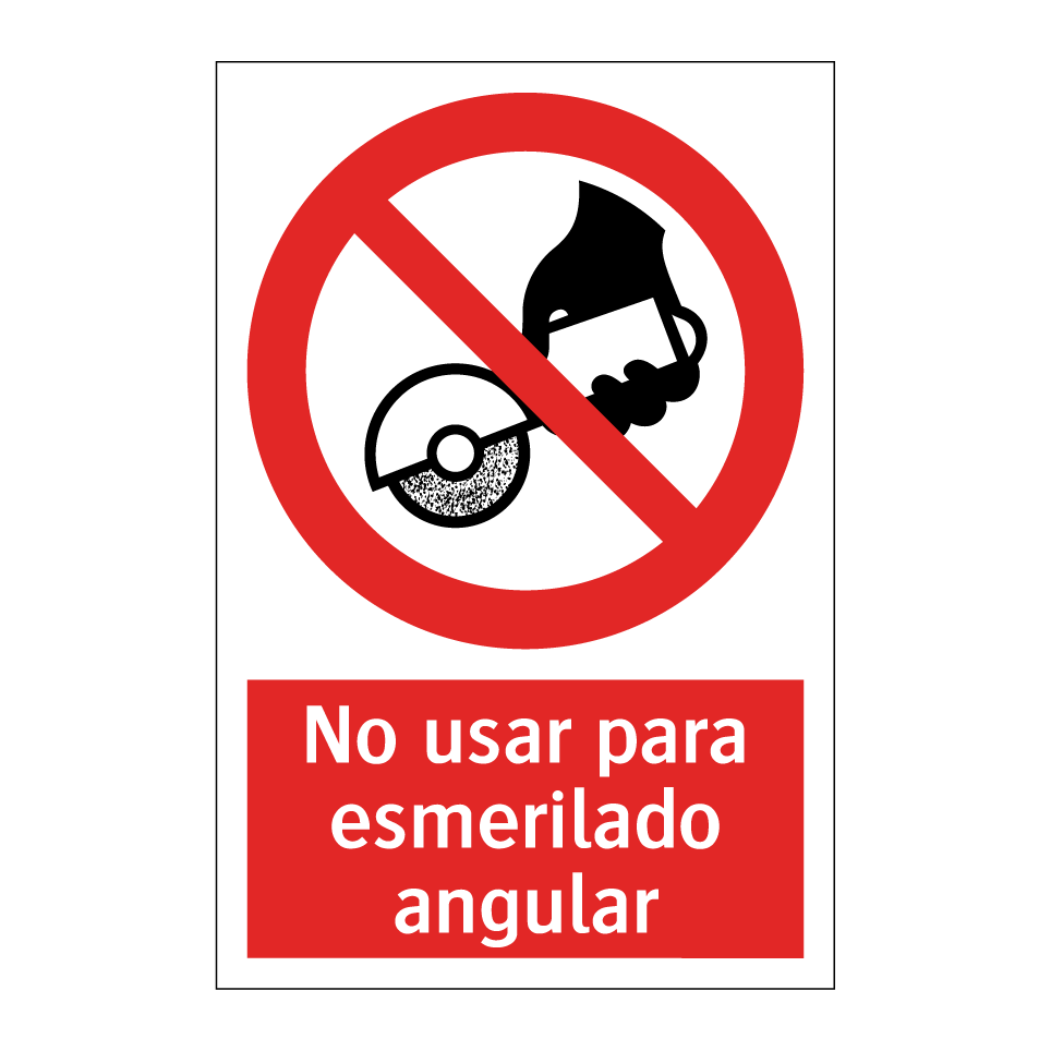 No usar para esmerilado angular