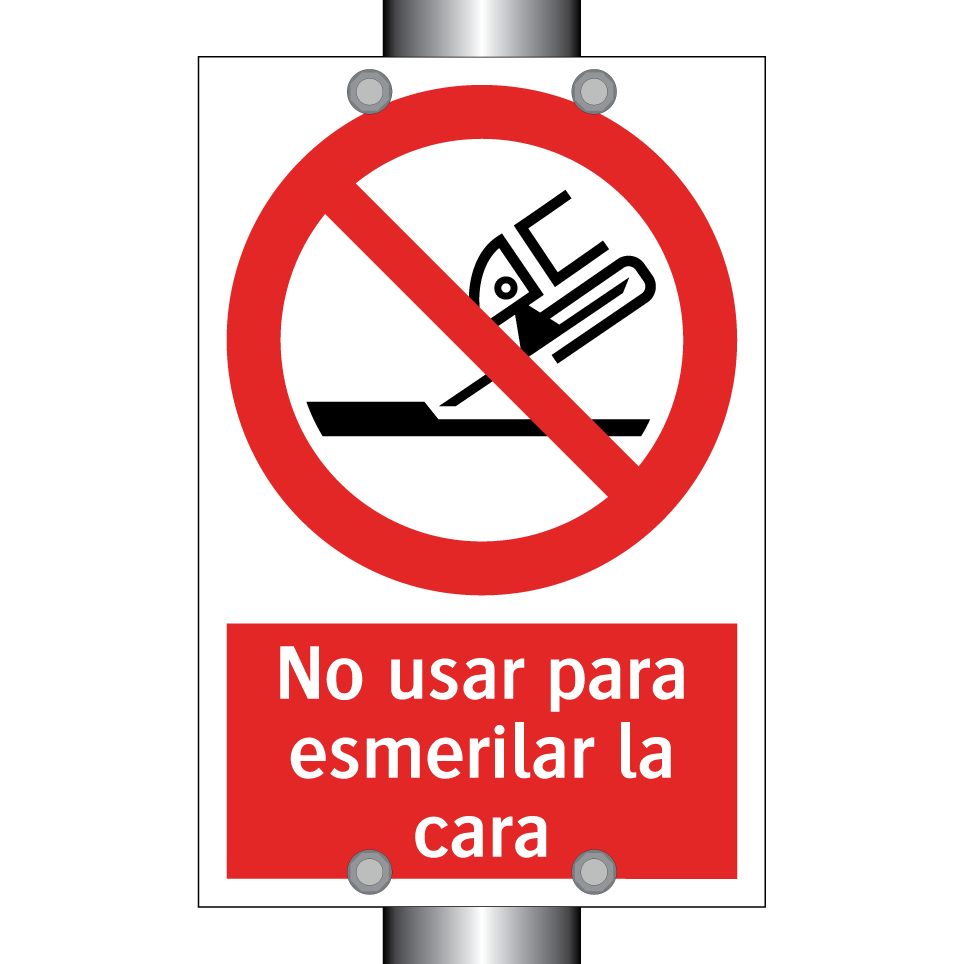 No usar para esmerilar la cara