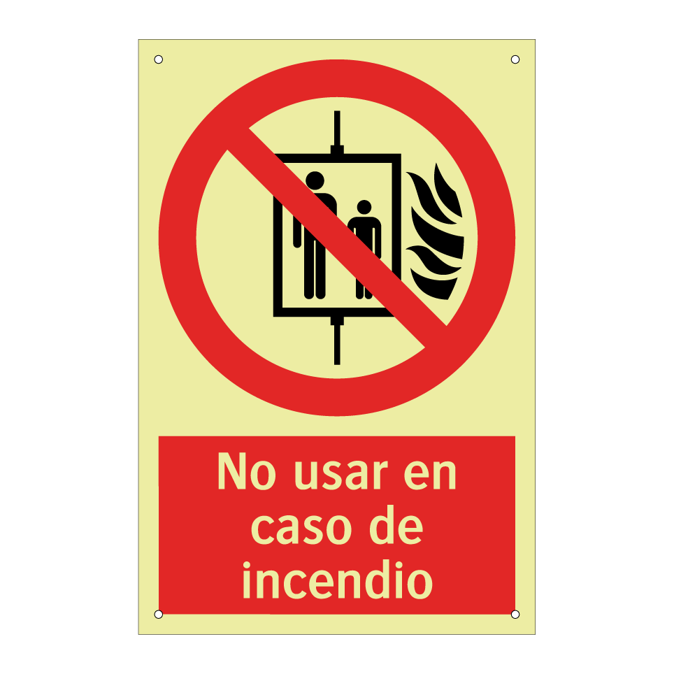No usar en caso de incendio