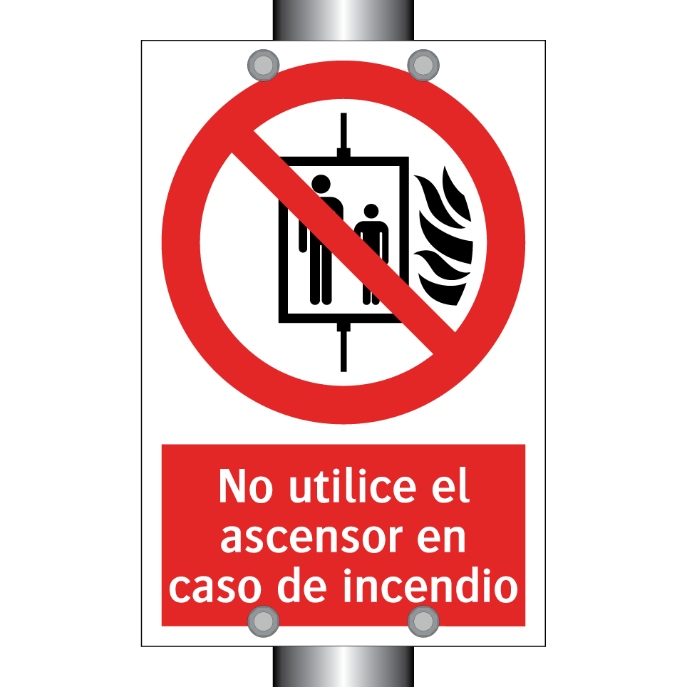 No utilice el ascensor en caso de incendio