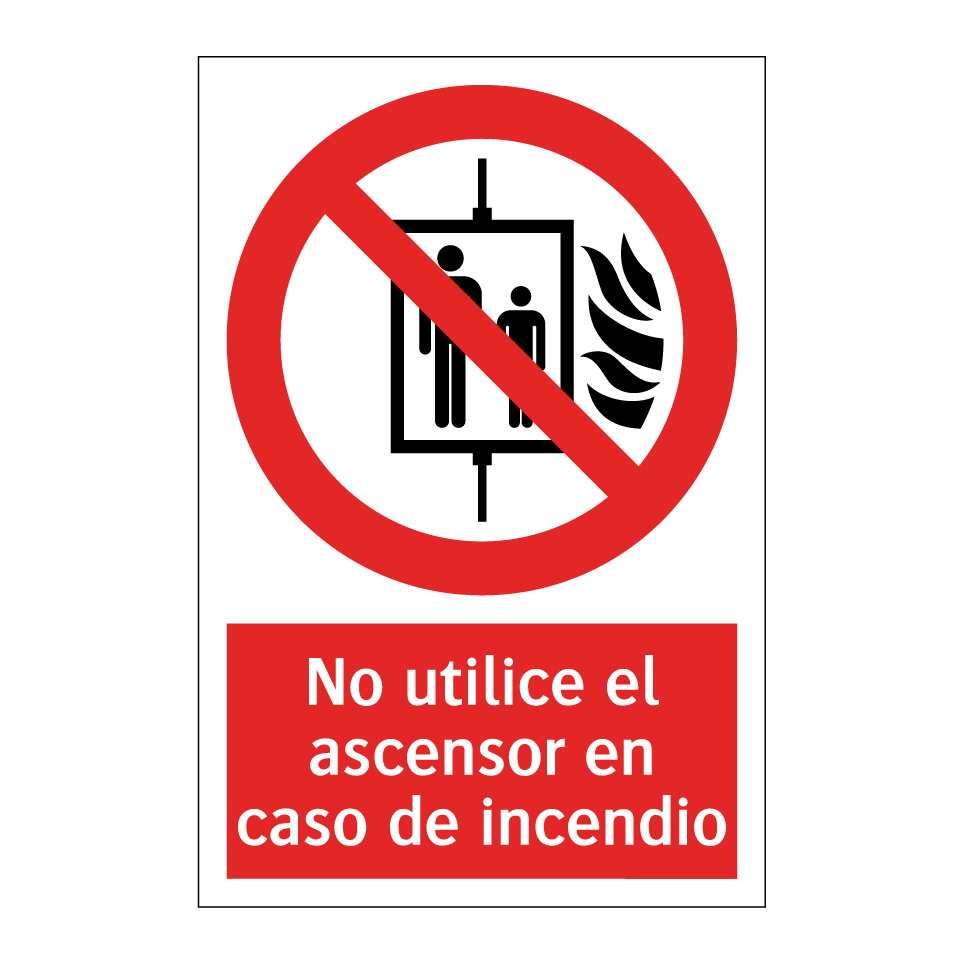 No utilice el ascensor en caso de incendio