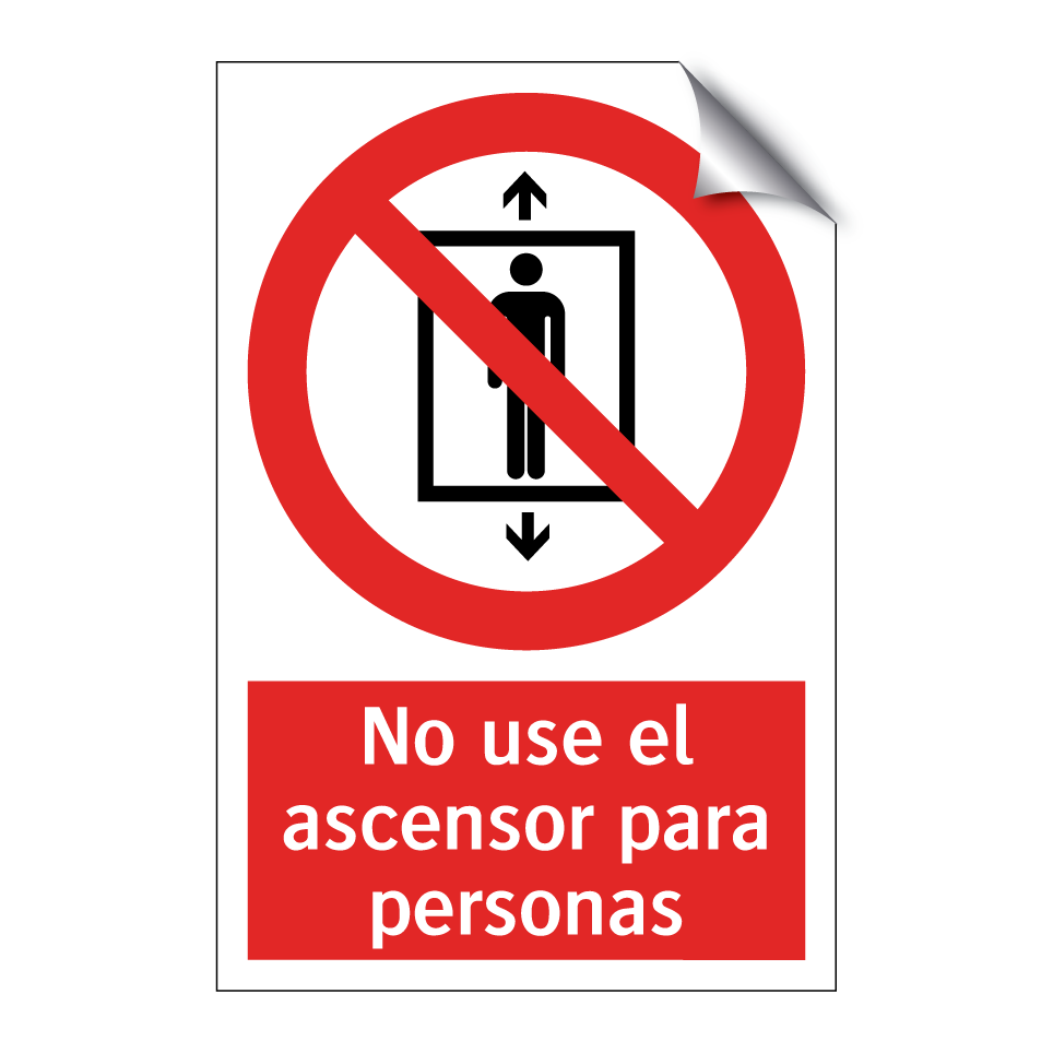 No use el ascensor para personas