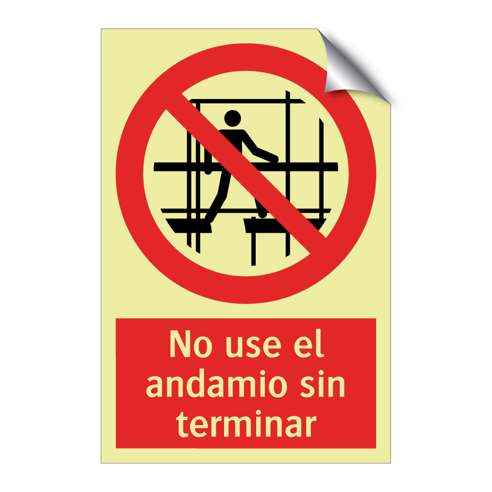 No use el andamio sin terminar