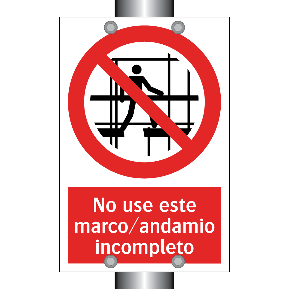 No use este marco/andamio incompleto