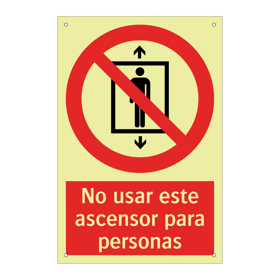 No usar este ascensor para personas