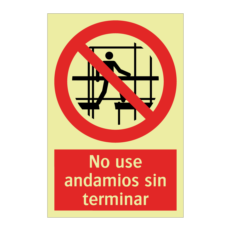 No use andamios sin terminar