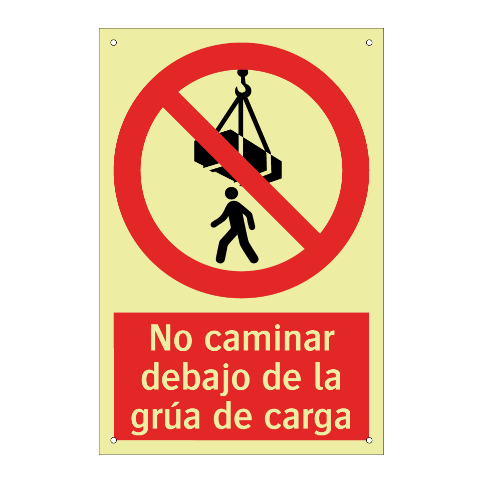 No caminar debajo de la grúa de carga