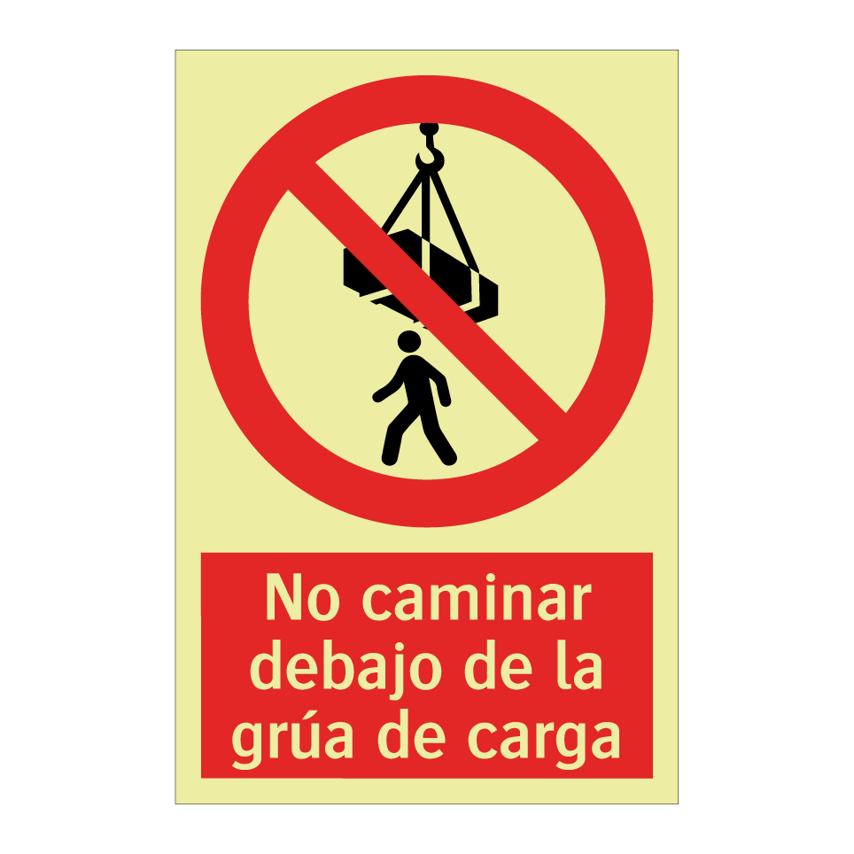 No caminar debajo de la grúa de carga