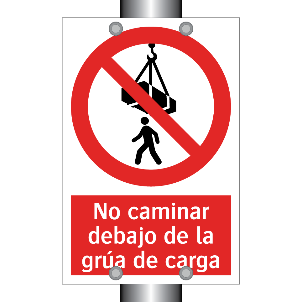 No caminar debajo de la grúa de carga