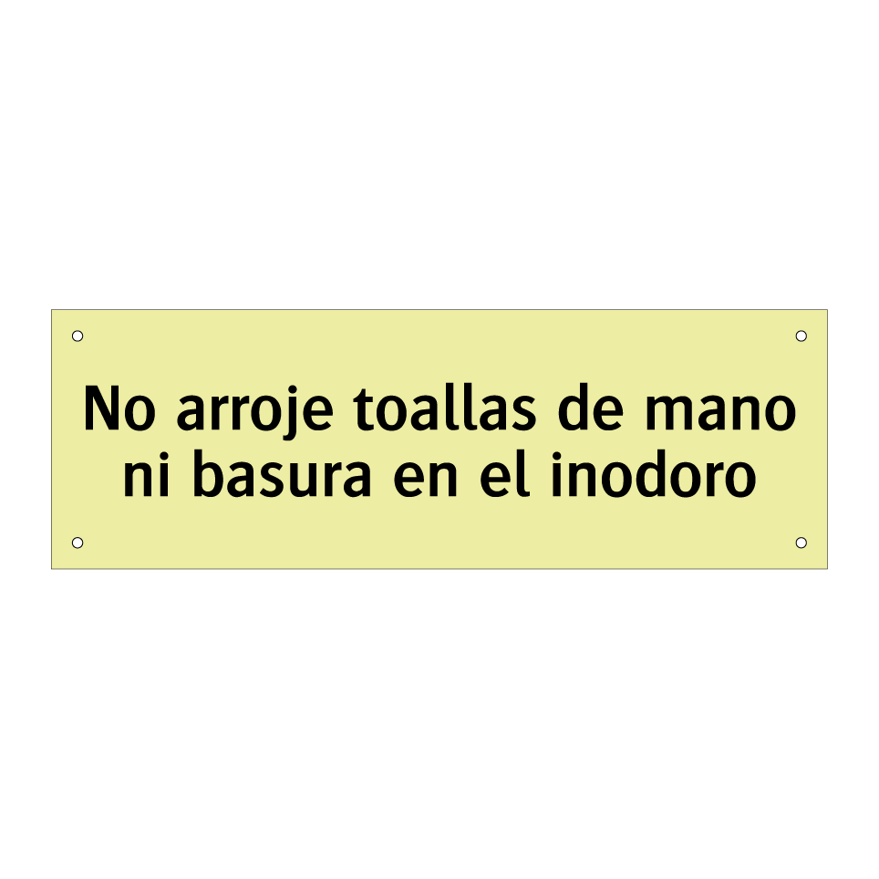 No arroje toallas de mano ni basura en el inodoro