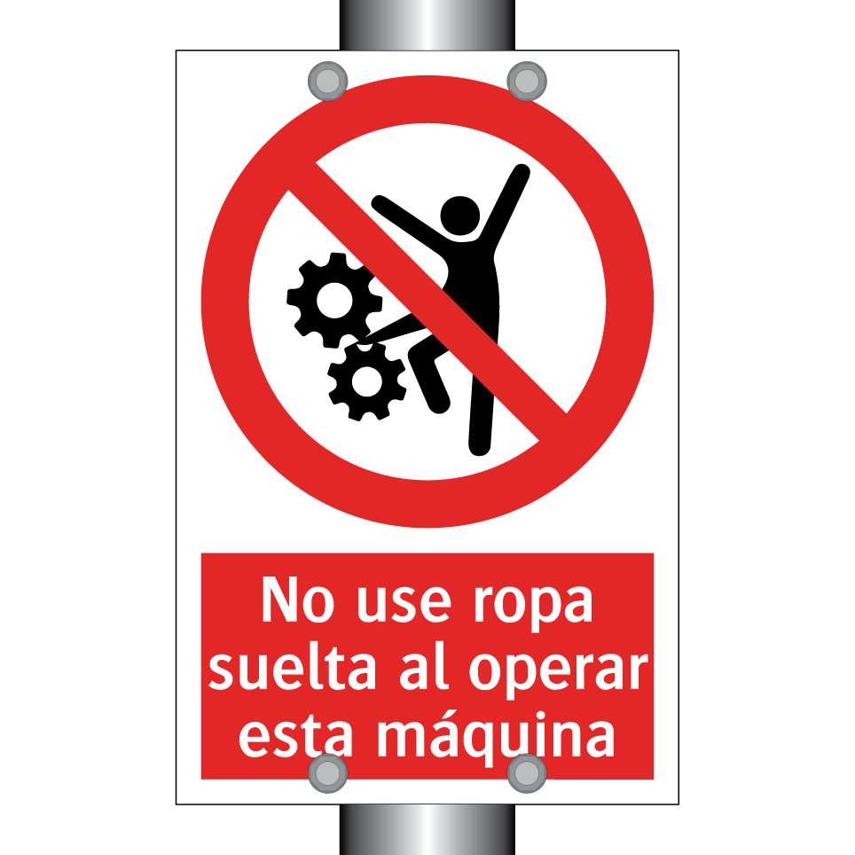 No use ropa suelta al operar esta máquina