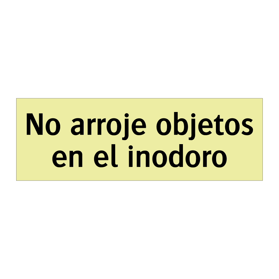 No arroje objetos en el inodoro