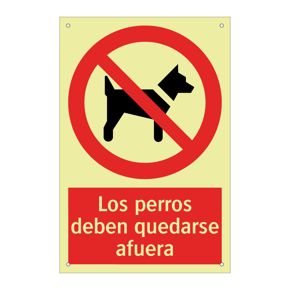 Los perros deben quedarse afuera