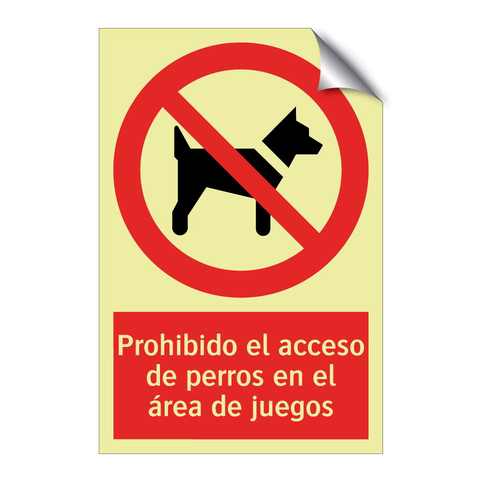 Prohibido el acceso de perros en el área de juegos