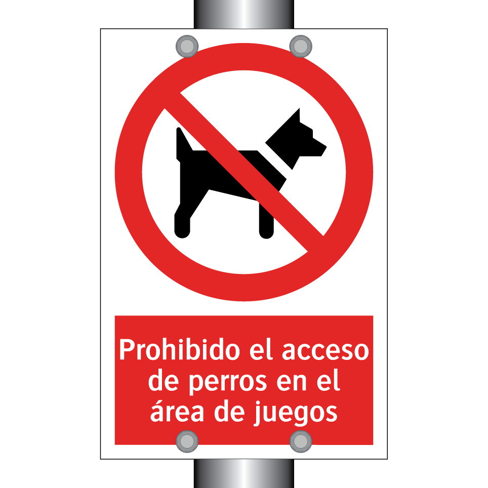 Prohibido el acceso de perros en el área de juegos