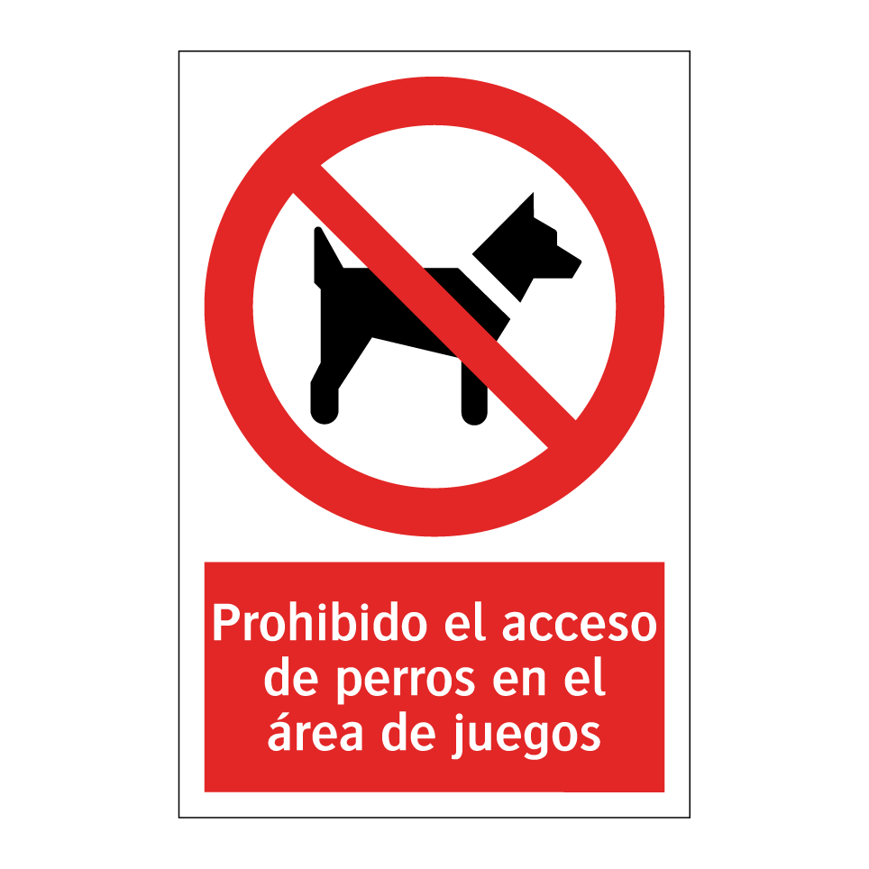 Prohibido el acceso de perros en el área de juegos