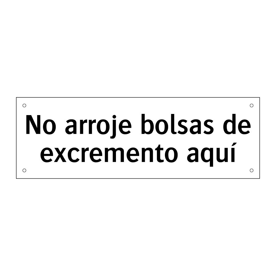 No arroje bolsas de excremento aquí
