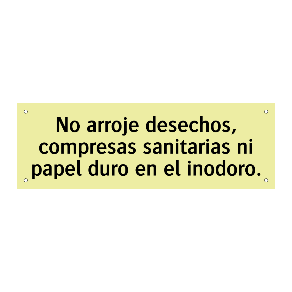 No arroje desechos, compresas sanitarias ni papel duro en el inodoro.