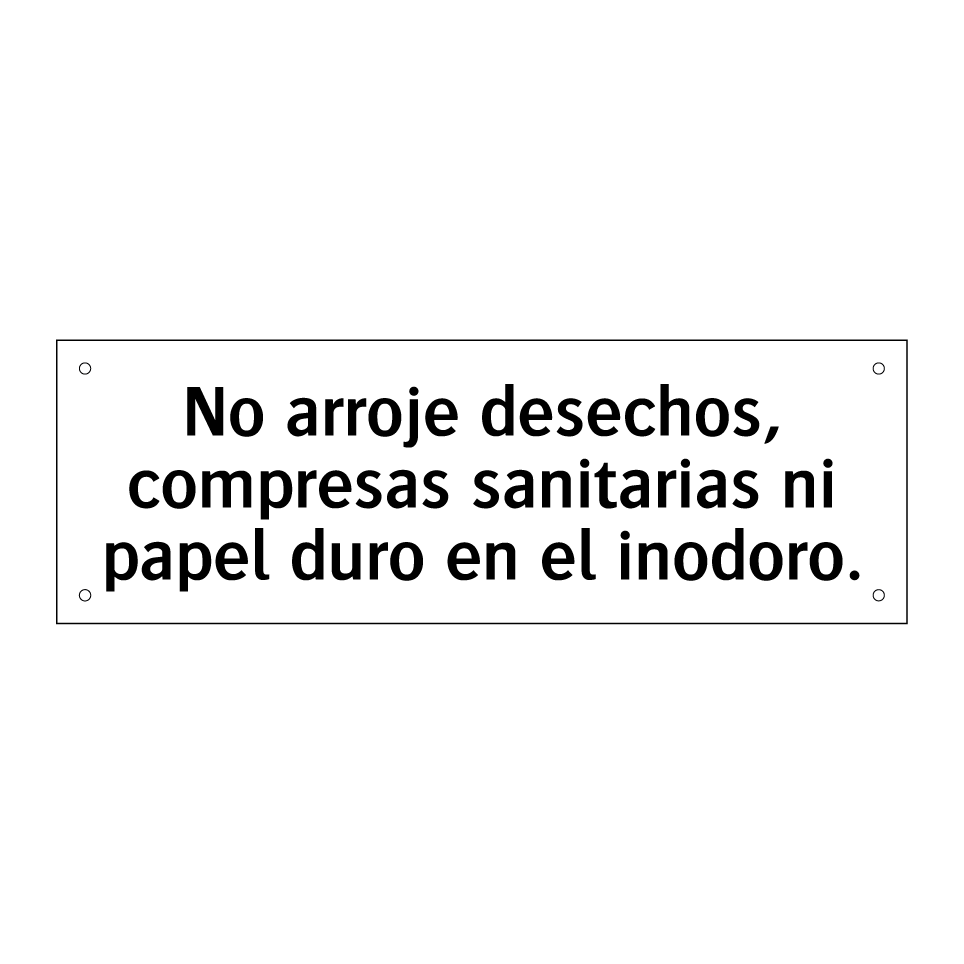 No arroje desechos, compresas sanitarias ni papel duro en el inodoro.