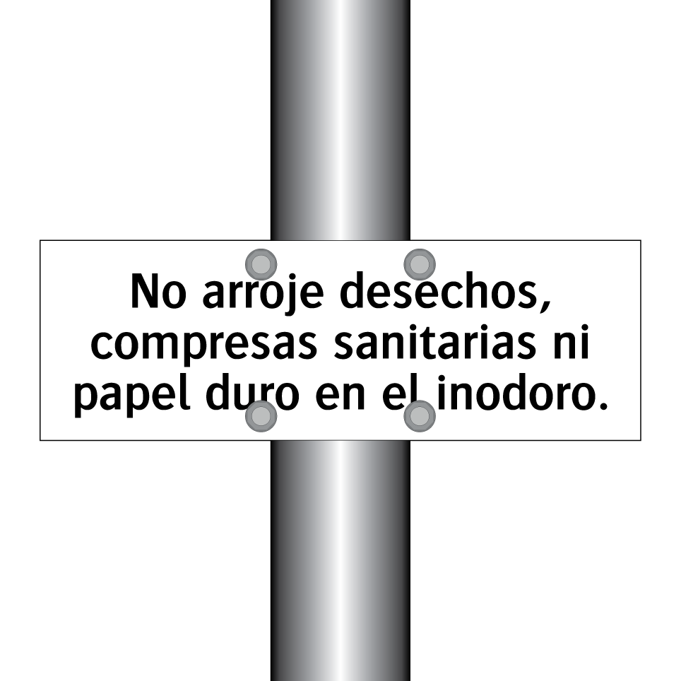 No arroje desechos, compresas sanitarias ni papel duro en el inodoro.