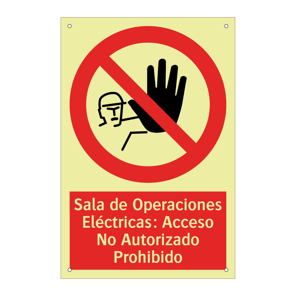 Sala de Operaciones Eléctricas: Acceso No Autorizado Prohibido