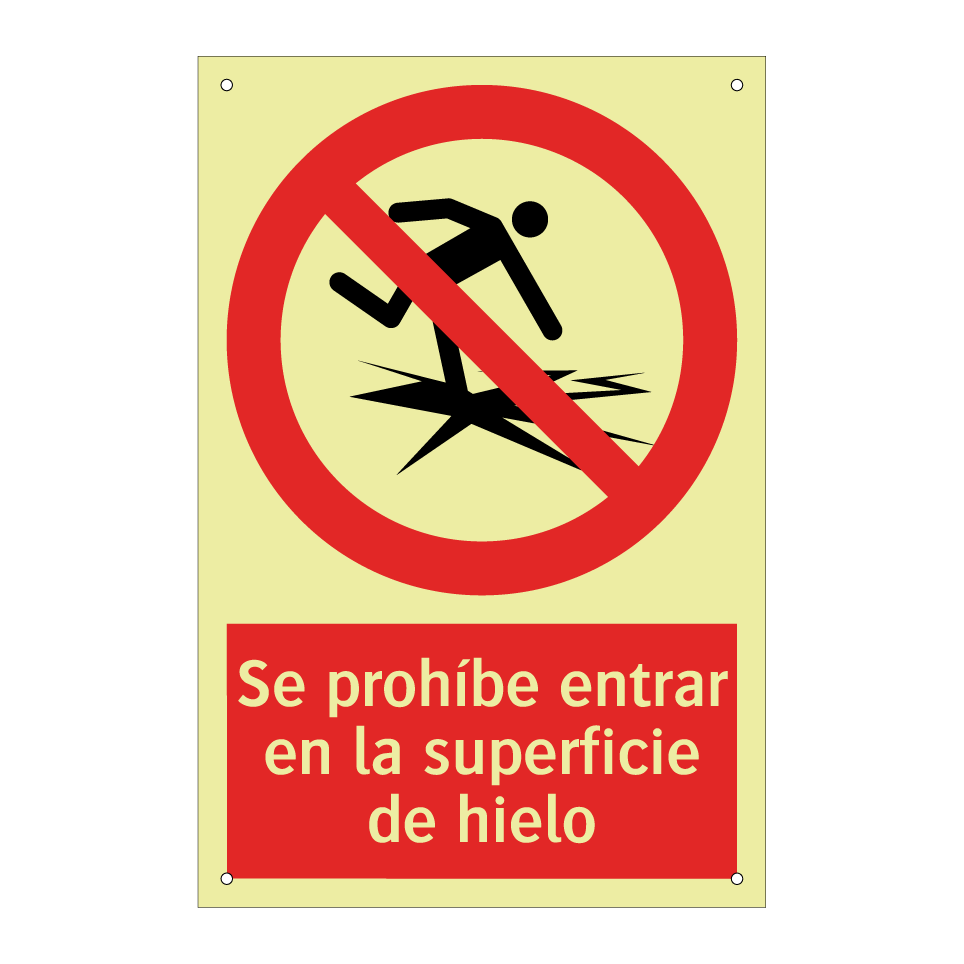 Se prohíbe entrar en la superficie de hielo