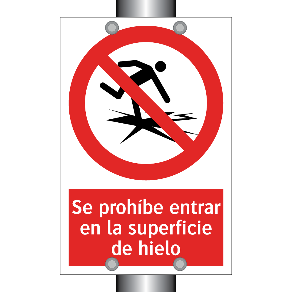 Se prohíbe entrar en la superficie de hielo
