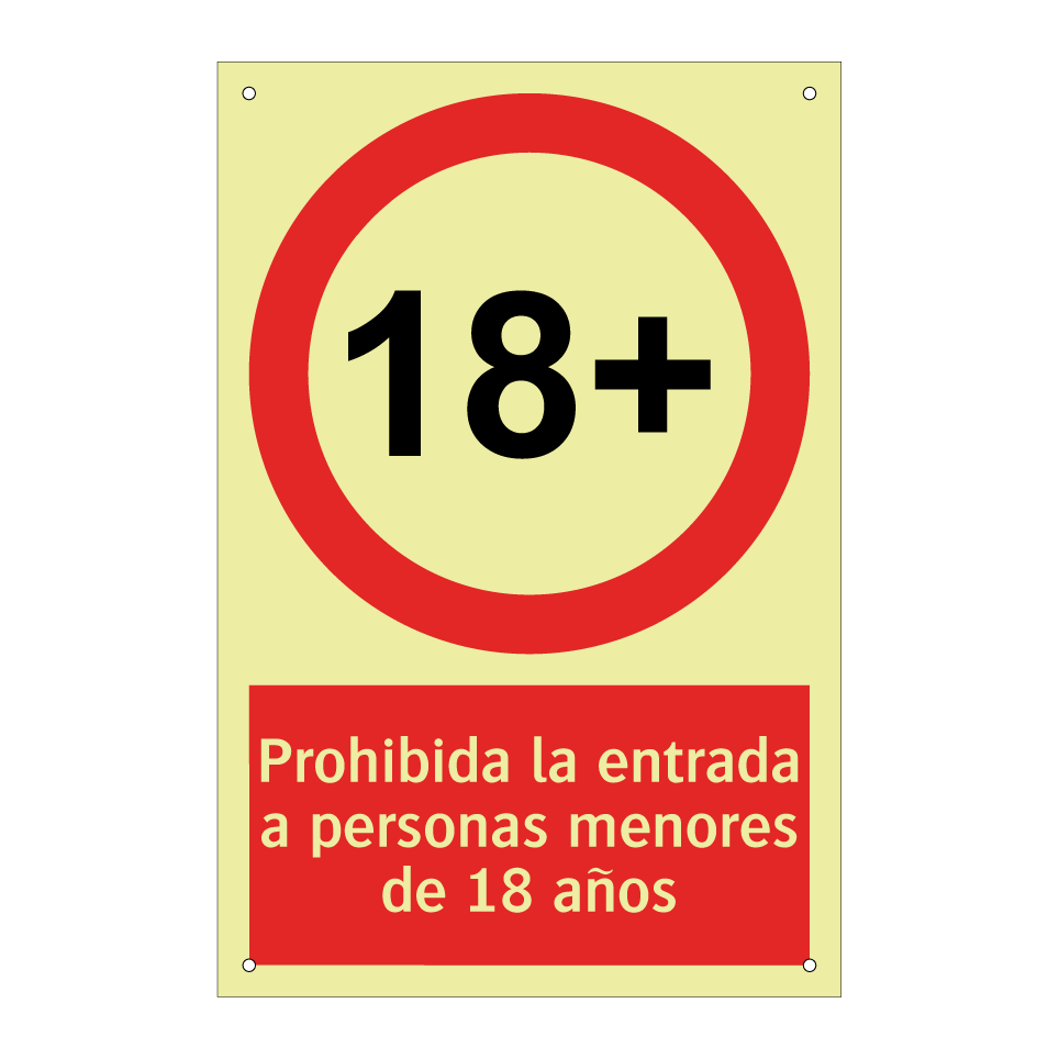 Prohibida la entrada a personas menores de 18 años