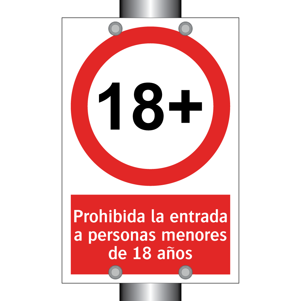 Prohibida la entrada a personas menores de 18 años