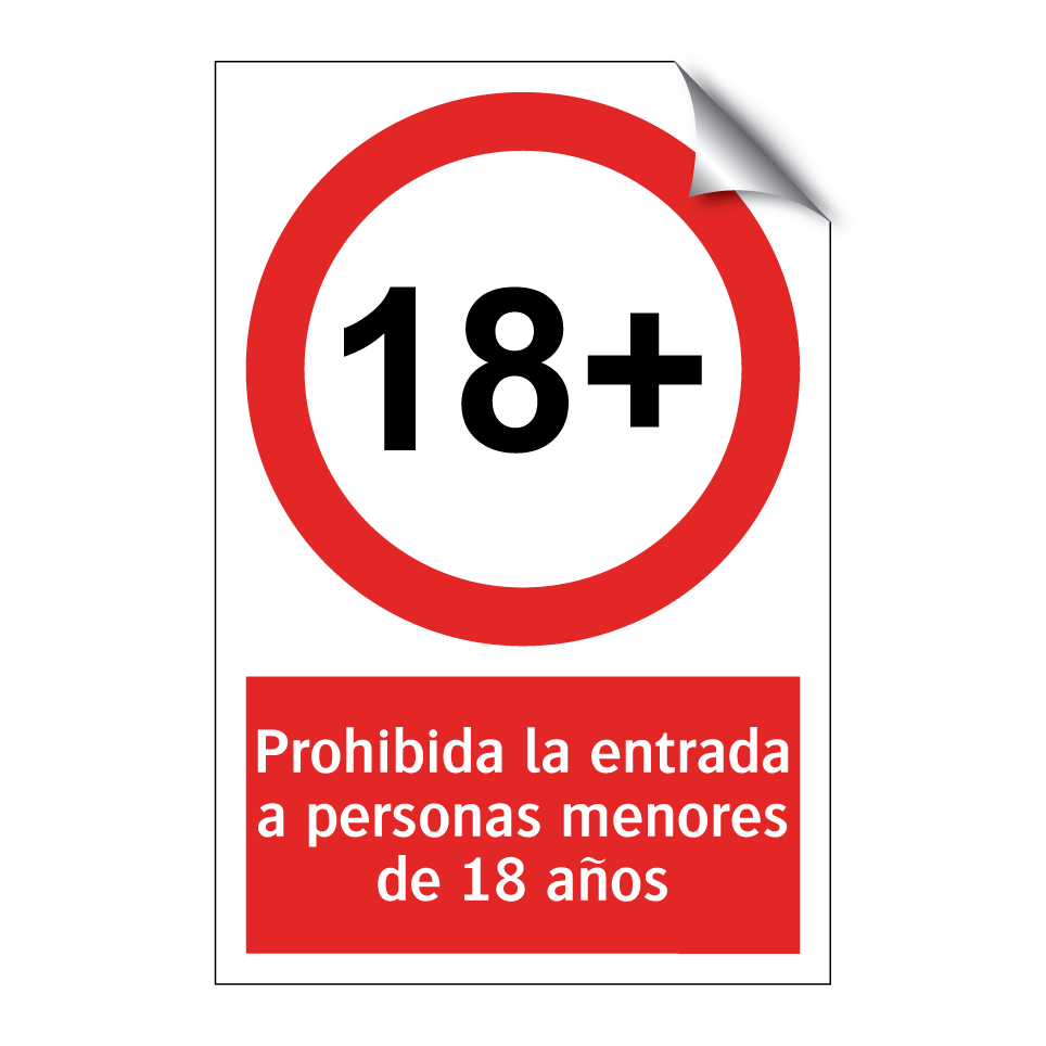 Prohibida la entrada a personas menores de 18 años