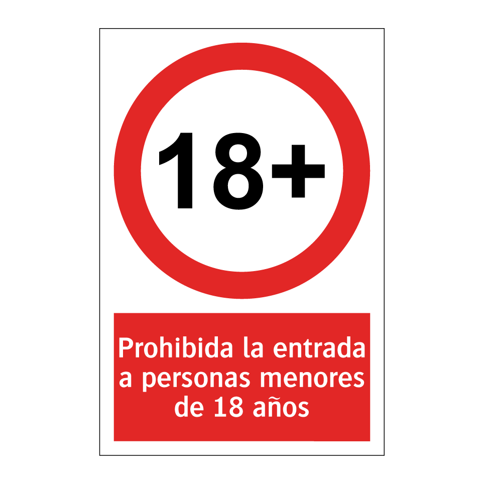 Prohibida la entrada a personas menores de 18 años