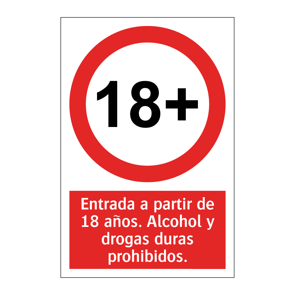 Entrada a partir de 18 años. Alcohol y drogas duras prohibidos.