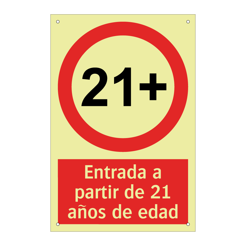 Entrada a partir de 21 años de edad