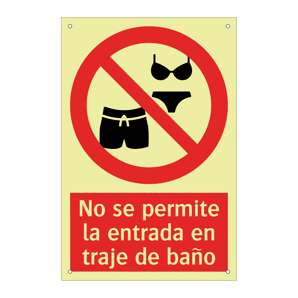No se permite la entrada en traje de baño