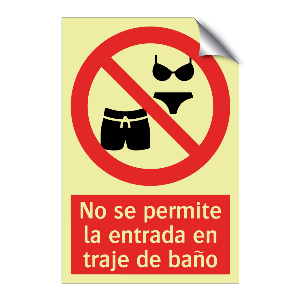 No se permite la entrada en traje de baño
