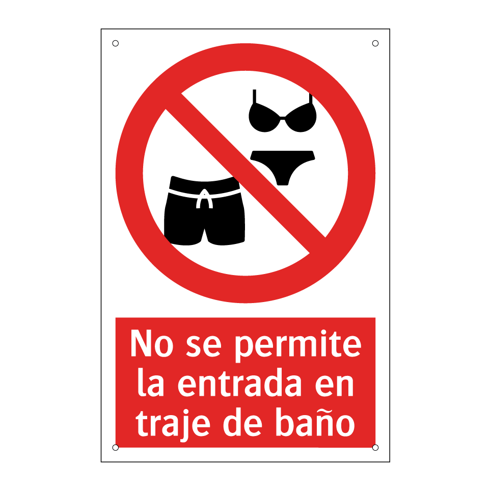 No se permite la entrada en traje de baño