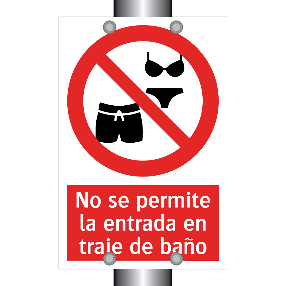 No se permite la entrada en traje de baño
