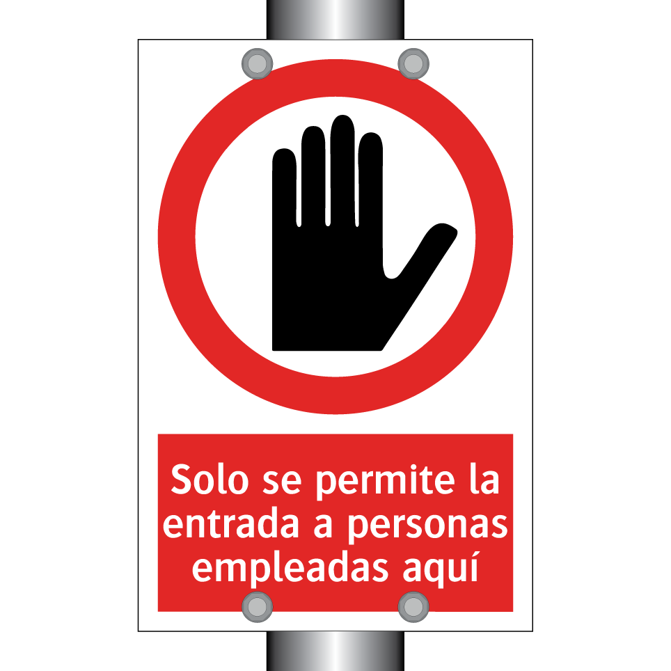 Solo se permite la entrada a personas empleadas aquí
