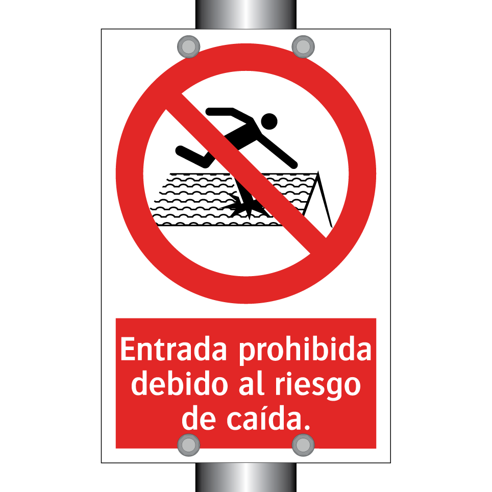 Entrada prohibida debido al riesgo de caída.